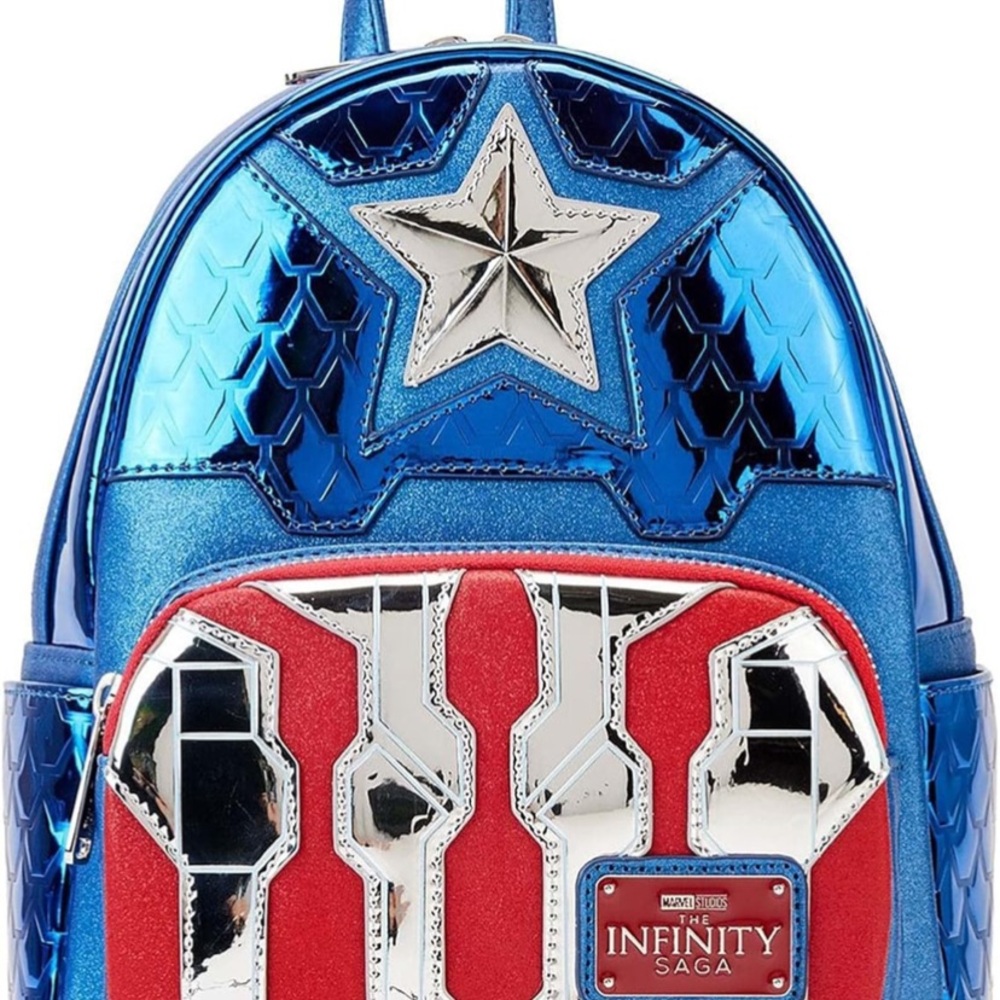 Loungefly: Marvel Shine Captain America Cosplay Mini Backpack - Confidential